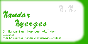 nandor nyerges business card